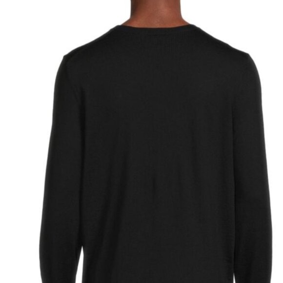 New Hugo Boss V Neck Black Wool Sweater